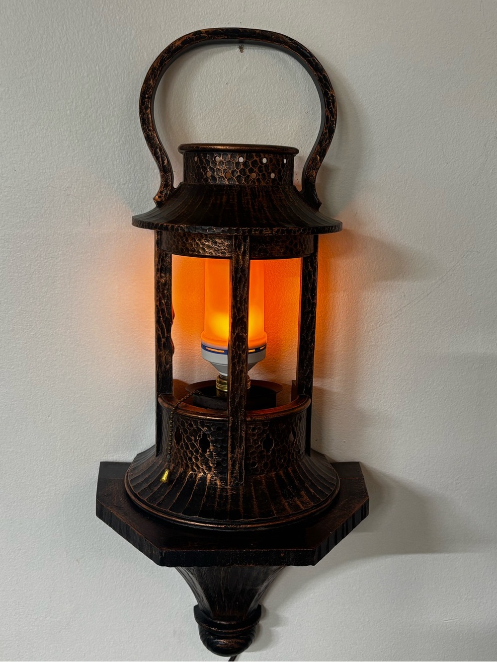 Dart Ind Coppercraft Guild electric hanging lantern wall sconce 1971